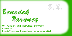 benedek maruncz business card